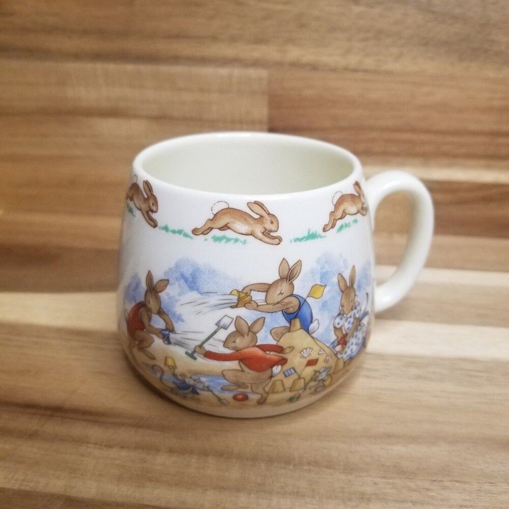 ROYAL DOULTON BUNNYKINS Cup *Unraveling Knitting* Handle Don Mug 1pc C4